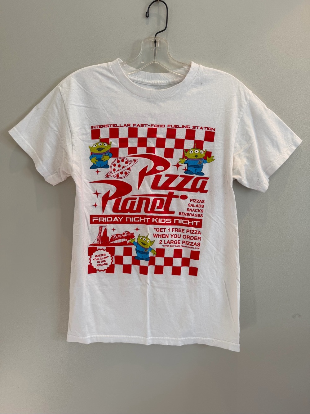 Toy Story Disney Pizza Planet Relaxed Graphic Tee women’s Small White